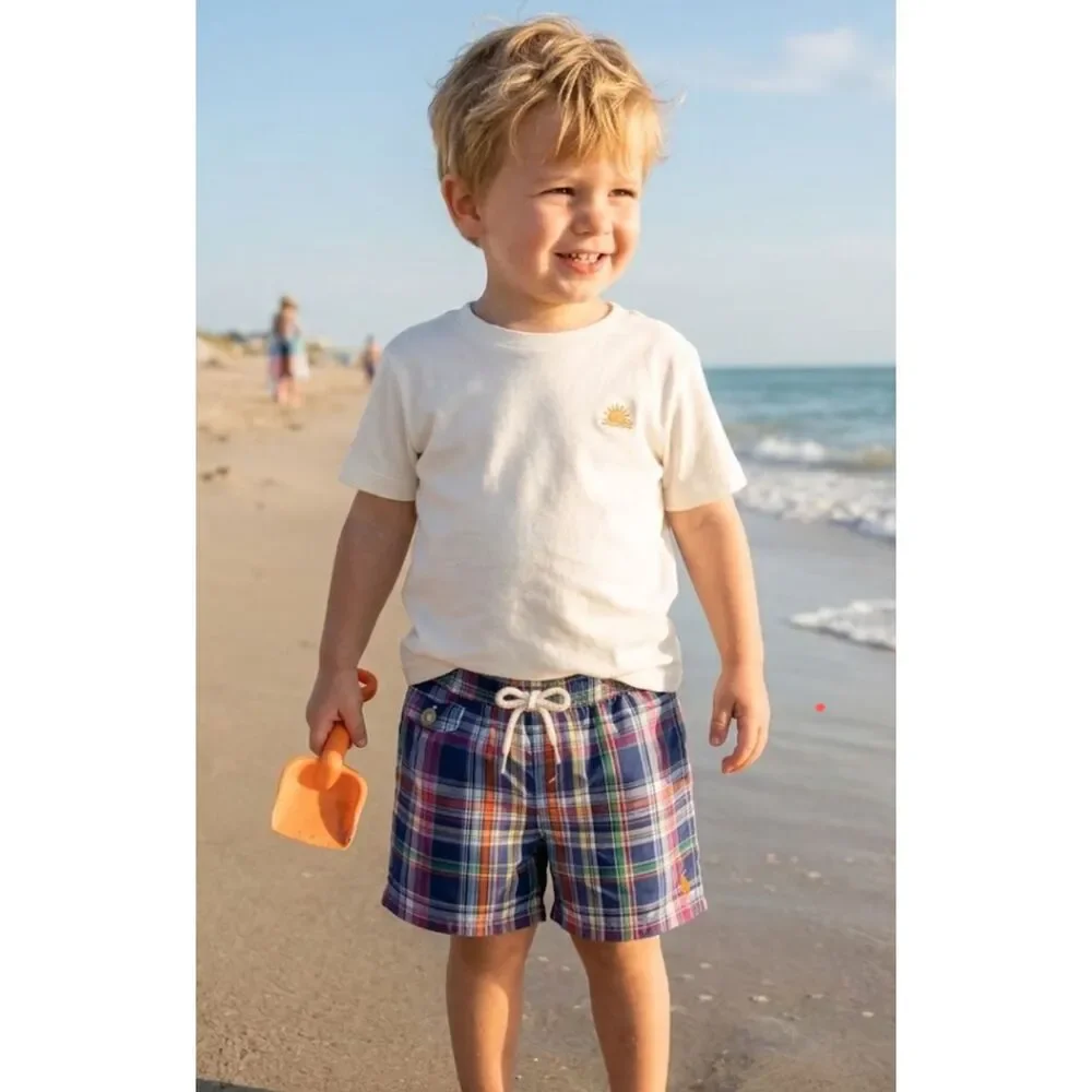 Polo Ralph Lauren Plaid Swim Trunks Toddler Boys Size 18 Months